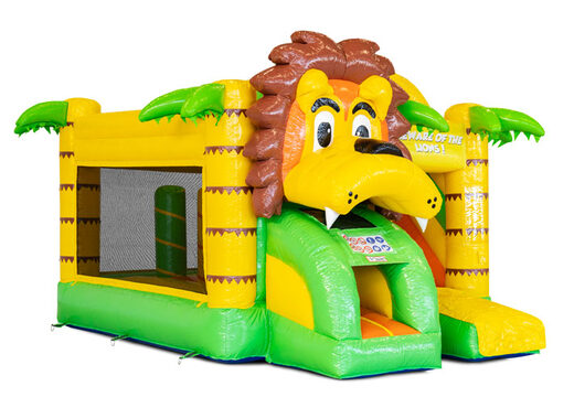 Inflável Mini castelo inflável Multiplay no tema Leão à venda na JB Inflatables. Encomende seguranças infláveis ​​na JB Insuflaveis Portugal