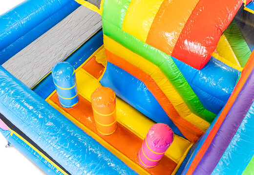 Vende-se mini almofada de ar inflável Multiplay no tema Unicórnio para crianças. Encomende almofadas de ar infláveis ​​na JB Insuflaveis Portugal