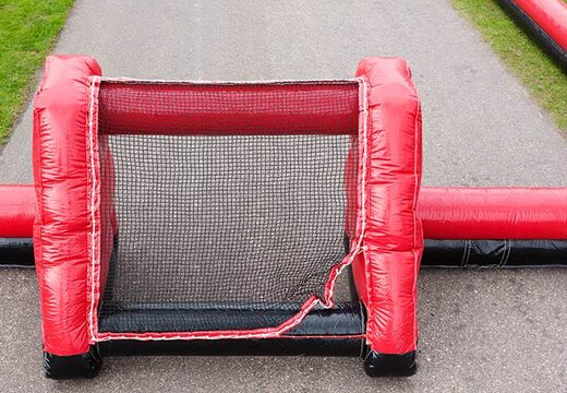 Vermelho com embarque de futebol preto