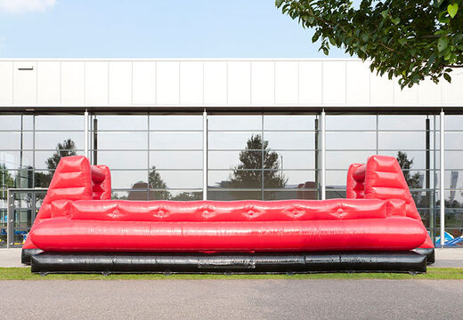 Compre mesa de pebolim vermelha preta com sistema de embarque deslizante exclusivo com fundo