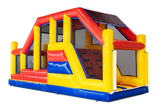 Módulo de pista de obstáculos vermelho amarelo azul base jump