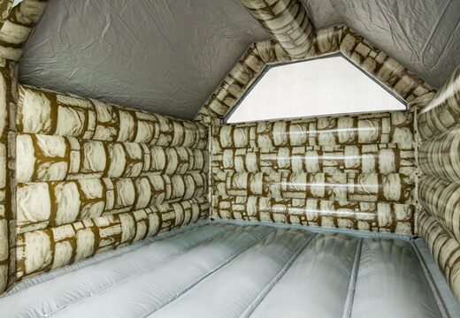 Interior do Castelo Insuflável Padrão Grey Brick