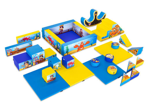Conjunto XXL de Softplay com tema Pirate Seaworld e blocos coloridos para brincar