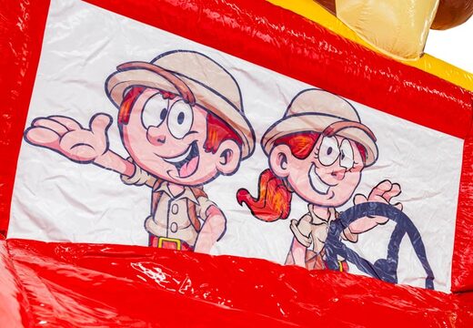 Castelo inflável no tema Safari Gorilla com ilustração, encomende online