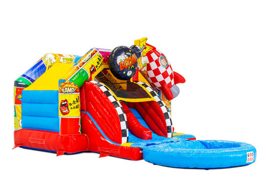 Compre online um castelo inflável Slide Combo com figuras em 3D e escorrega