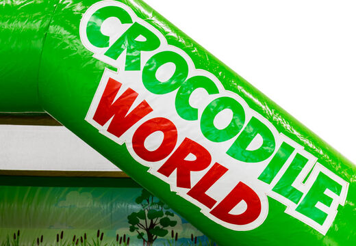 Pula-pula com tema de crocodilo e ilustração escrita - Faça o pedido online