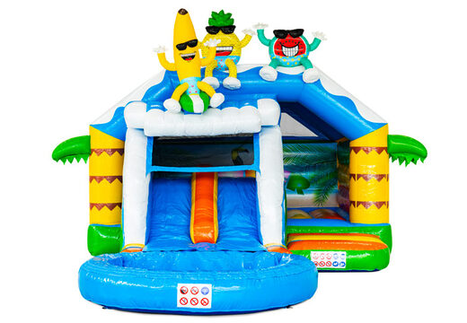 Compre o castelo inflável Slide Combo Dubbelslide com o tema Summer Party na JB