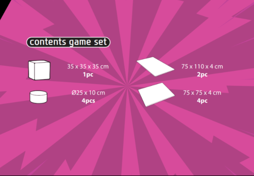 Conteúdo do conjunto de brincadeiras Softplay em tema de quadrinhos para comprar na JB