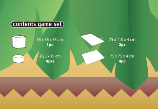 Conteúdo do conjunto de brincadeiras Softplay em tema de Selva - Dinossauro para comprar na JB