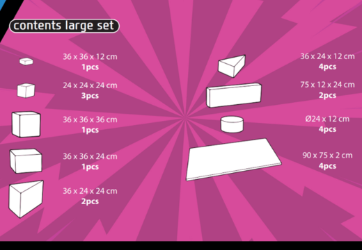 Conteúdo do conjunto Large Softplay em tema de quadrinhos comprar online