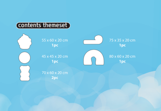 Conteúdo do conjunto temático Softplay em tema de doces encomendar online na JB