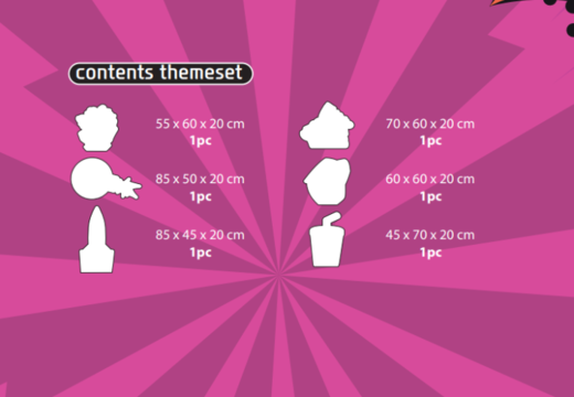 Conteúdo do conjunto temático Softplay em tema de quadrinhos encomendar online na JB