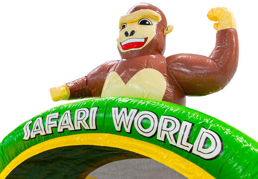Figura 3D no inflável Dubbelslide tema macaco Safari Gorila