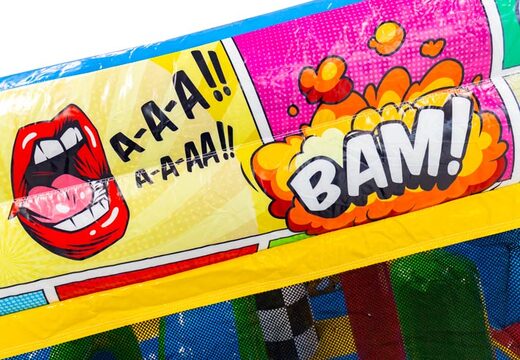 Tema do castelo inflável Ilustrações de quadrinhos de um gibi lábios e explosão para encomendar online