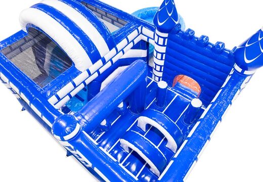 Castelo inflável interno com arcos, pilares e sacos de soco à venda na JB