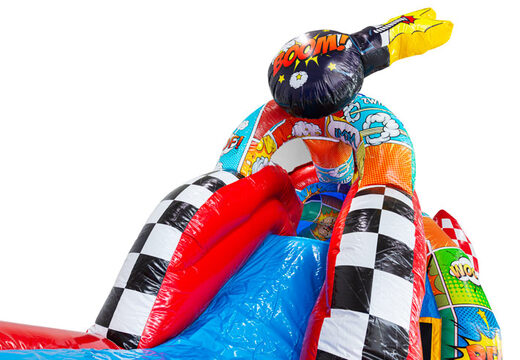 Castelo insuflável A-frame Super Comic em estilo Comic à venda na JB Inflatables